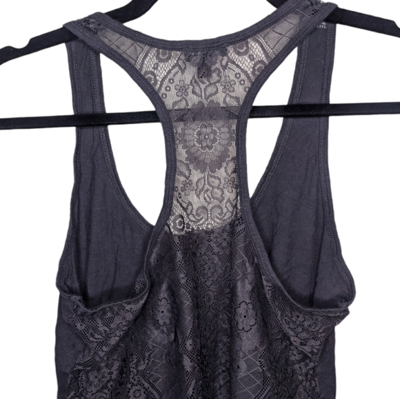 Express Dark Gray Lacy Racerback Tank Top 🖤✨ - Picture 5 of 6